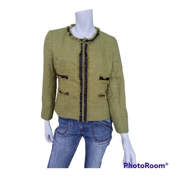 Jules & Leopold women's jacket green tweed womens size 8 blazer - Picture 8 of 16